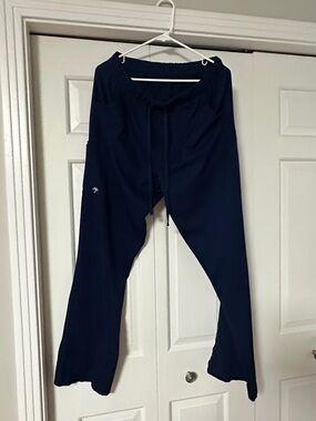 Woman’s  Navy Blue Drawstring  Pants with Subtle Logo